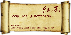 Csapliczky Bertalan névjegykártya