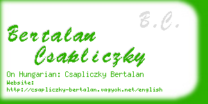 bertalan csapliczky business card